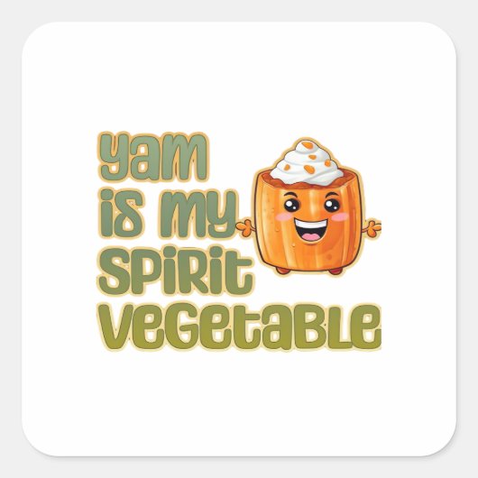 Sticker Carré Yam Is My Spirit Vegetable Classic (Devant)