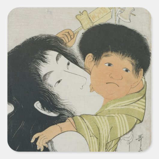 Sticker Carré Yama-Uba et Kintoki (Devant)