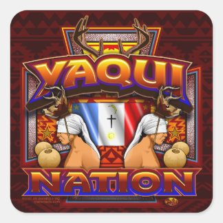 Sticker Carré Yaqui Nation Drapeau Danseuse Danseuse