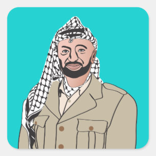 Sticker Carré Yasser Arafat   Branche du bois