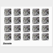 Sticker Carré Yawning Snow Leopard (Feuille)