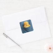 Sticker Carré Yellow Duckling In a T-shirt Pocket (Enveloppe)