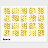 Sticker Carré Yellow Psychedelic Stripes Retro Wavy Lines (Feuille)