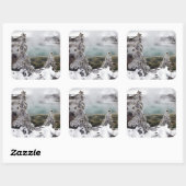 Sticker Carré Yellowstone neigeux (Feuille)