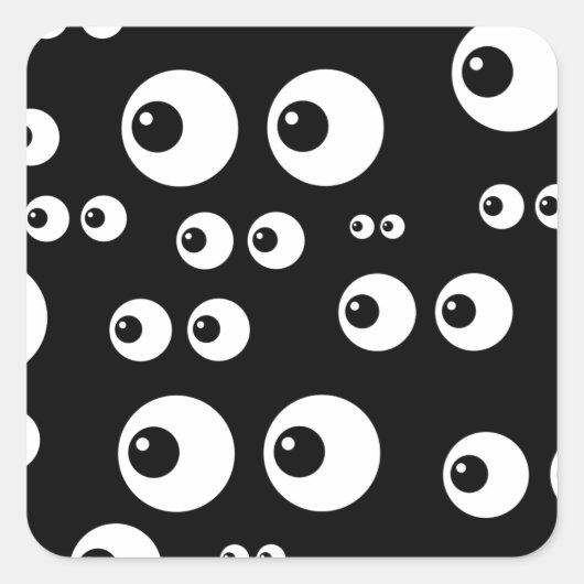 Sticker Carré yeux blancs noirs (Devant)