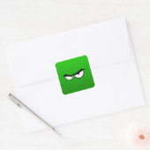 Sticker Carré Yeux en colère; vert (Enveloppe)