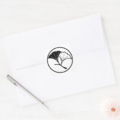 Sticker Carré Yin and yang ginkgo leaves dans threadlike ring (Enveloppe)