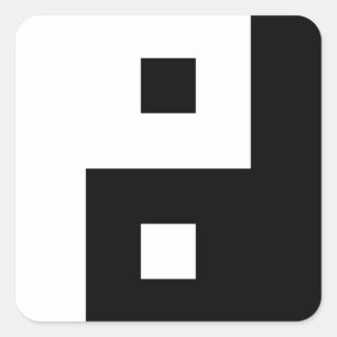 Sticker Carré Yin carré Yang