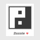 Sticker Carré Yin Yang (Feuille)