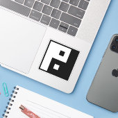 Sticker Carré Yin Yang (Ordinateur portable avec iPhone)