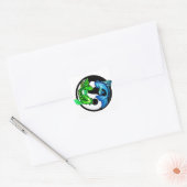 Sticker Carré Yin-Yang Koi Design (Enveloppe)