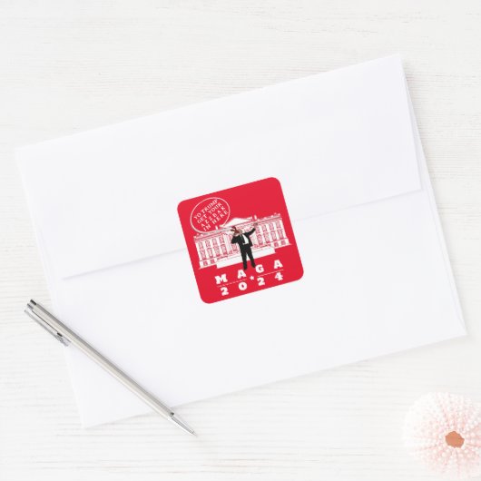 STICKER CARRÉ YO TRUMP SECRET SERVICE MAN (Enveloppe)