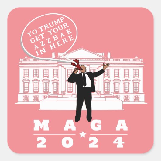 STICKER CARRÉ YO TRUMP SERVICE SECRET (Devant)