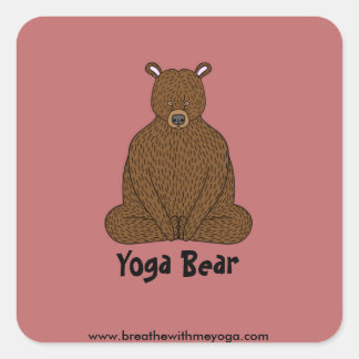 Sticker Carré "Yoga Bear"