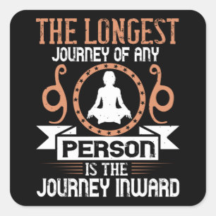 Sticker Carré Yoga - Le Plus Long Voyage Est Le Voyage Vers L'In