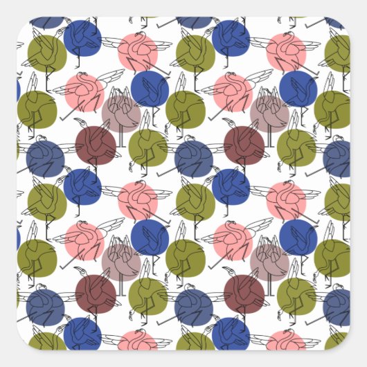 Sticker Carré Yoga pose motif | Yoga sans couture motif 34 (Devant)