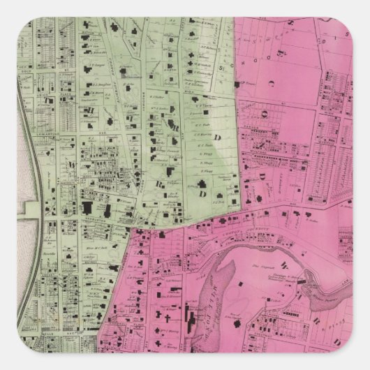 Sticker Carré Yonkers, NY Atlas (Devant)