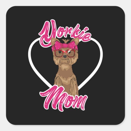 Sticker Carré Yorki Maman (Devant)