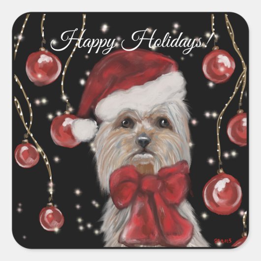 Sticker Carré Yorkie (Devant)