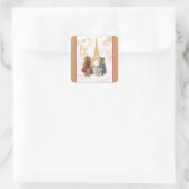 Sticker Carré Yorkie à Paris & Tour Eiffel (Sac)