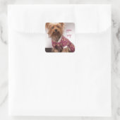 Sticker Carré Yorkie Pajama Party (Sac)