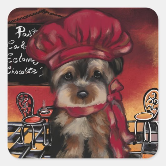 STICKER CARRÉ YORKIE POO      (Devant)