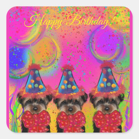 Sticker Carré Yorkie Poo (Devant)