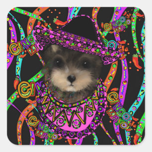 Sticker Carré Yorkie Poo