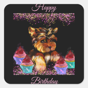 Sticker Carré Yorkie Poo