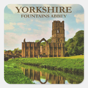 Sticker Carré Yorkshire, Abbaye de Fountains,