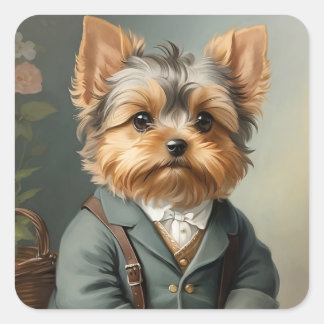 Sticker Carré Yorkshire Terrier