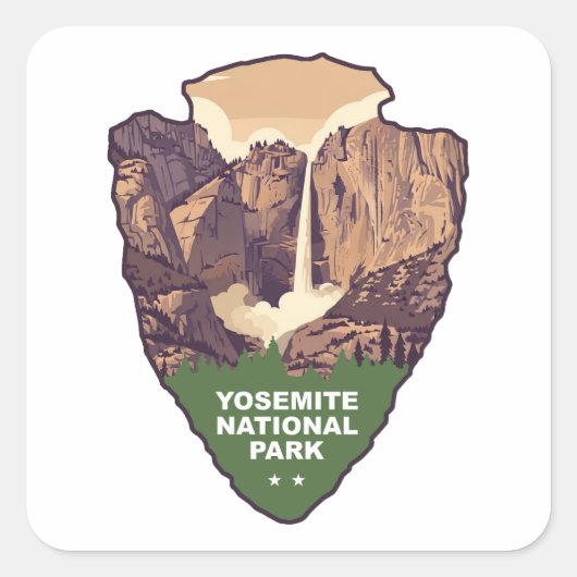 Sticker Carré Yosemite National Park Bridalveil Fall Arrowhead (Devant)