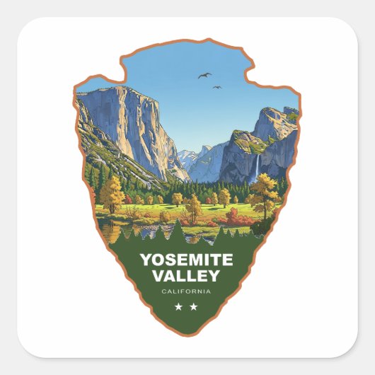 Sticker Carré Yosemite Valley Yosemite National Park Arrowhead (Devant)