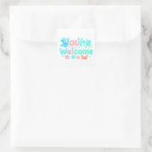 Sticker Carré You’re Welcome Glossy Pastel Ocean Text (Sac)