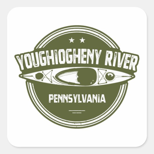 Sticker Carré Youghiogheny River, Pennsylvanie (Devant)