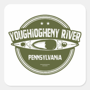 Sticker Carré Youghiogheny River, Pennsylvanie