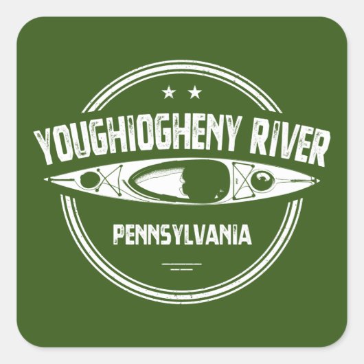 Sticker Carré Youghiogheny River, Pennsylvanie (Devant)