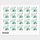 Sticker Carré Young Wild and Three, Dinosaur 3e anniversaire (Feuille)