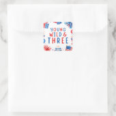 Sticker Carré Young Wild et Three 4 juillet 3e anniversaire (Sac)