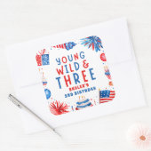 Sticker Carré Young Wild et Three 4 juillet 3e anniversaire (Enveloppe)