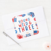 Sticker Carré Young Wild et Three 4 juillet 3e anniversaire (Enveloppe)