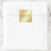 Sticker Carré Your Custom Text Typography Script Gold Template (Sac)