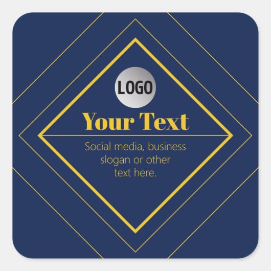Sticker Carré Your Logo & Customizable Design Template (Devant)