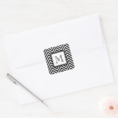 STICKER CARRÉ YOUR MONOGRAM CHEVRON NOIR (Enveloppe)