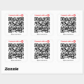 Sticker Carré Youtube Connect Us Qr Code Blanc (Feuille)