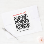 Sticker Carré Youtube Connect Us Qr Code Blanc (Enveloppe)