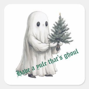 Sticker Carré Yule That's Ghoul Christmas Ghost