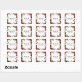 Sticker Carré Yuletide | Monogramme Mariage de Poinsettia (Feuille)