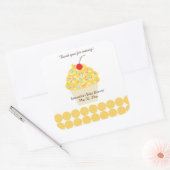 Sticker CARRÉ YUMMY CUPCAKE (Jaune) Faveur (Enveloppe)