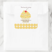 Sticker CARRÉ YUMMY CUPCAKE (Jaune) Faveur (Sac)